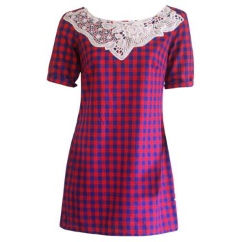 Checkered Red Summer Dress