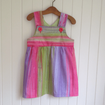 Pink Size 2 Girls Summer Dress 100% soft Batik cotton