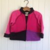 Pink Size 2 Girls handmade Warm Pink Black and Purple Winter Tracksuit Top Fleece Jacket
