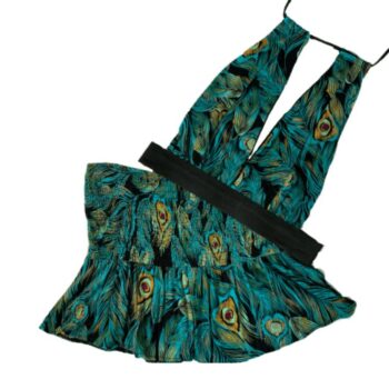 Peacock Feather Print Skirt and Top -Festival Set