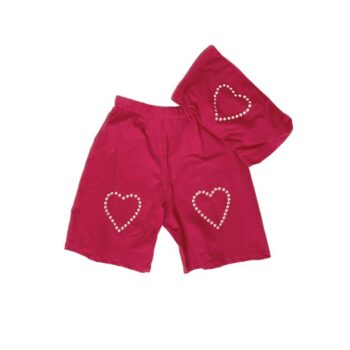 Pink Heart bandeau top and shorts