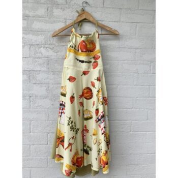 Retro Printed Halter Dress