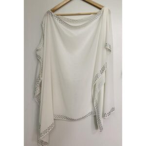 White Off the Shoulder Beaded Kaftan