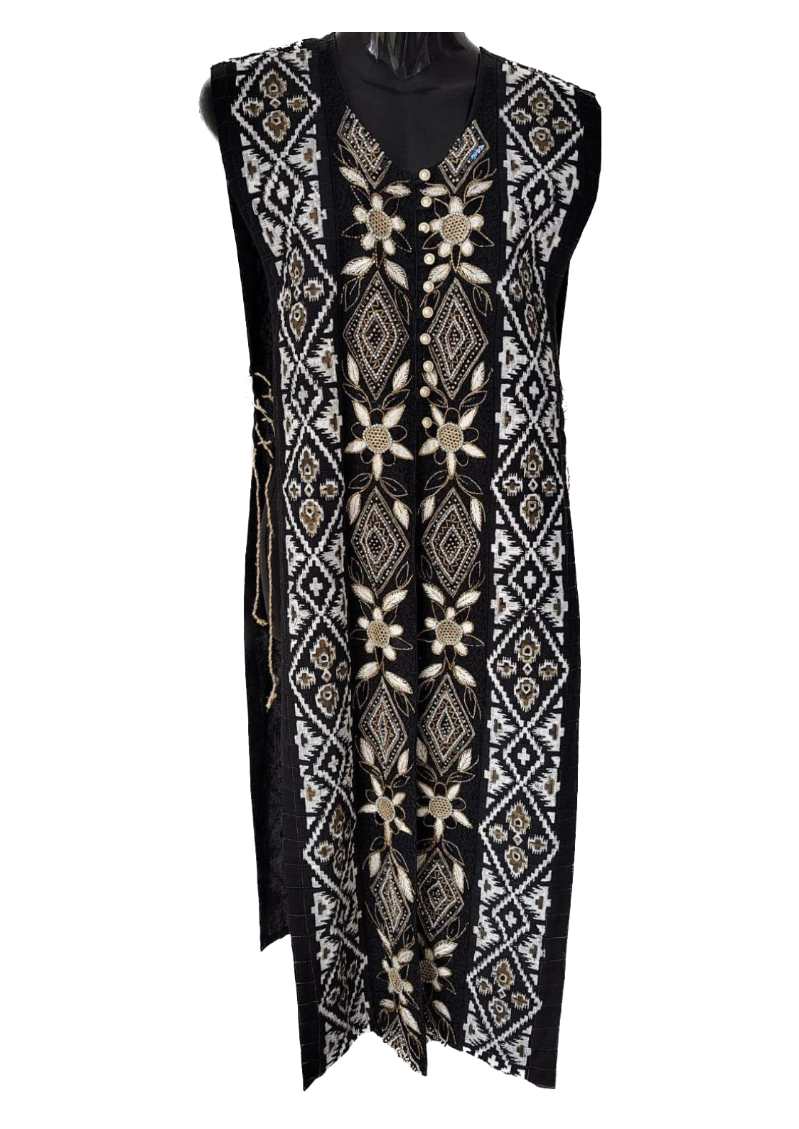 Gold and Black Tunic with Beading and Sequins open size - The Sassi ...