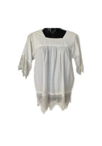White Vintage Choir Crochet Shirt Size 10