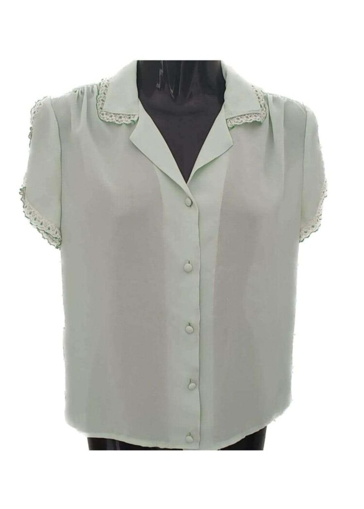 Vintage Mint Colour Lace Shirt