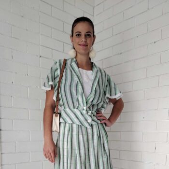 1980's Striped Skirt and Top Set Size 12