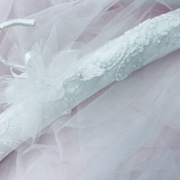 Sparkling embossed bridal dress hanger