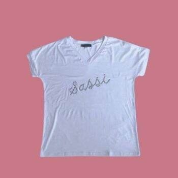 Sassi Boob Bling white T-shirt - X Large